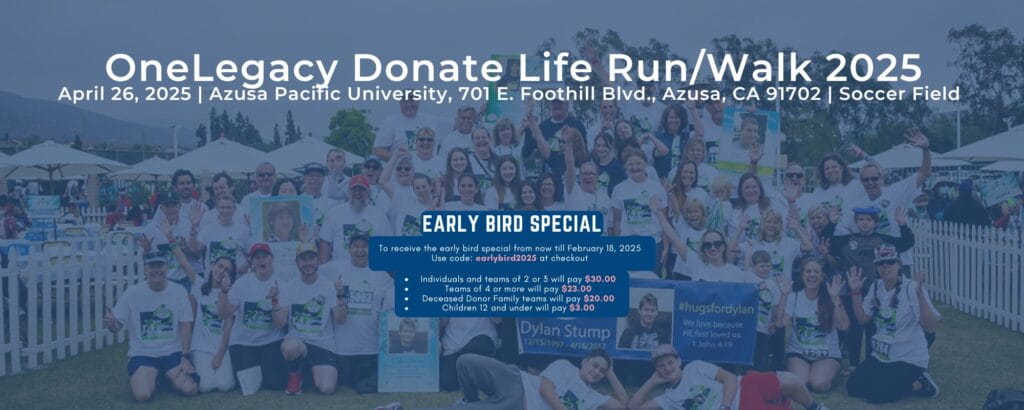 OneLegacy Donate Life Run Walk 2025