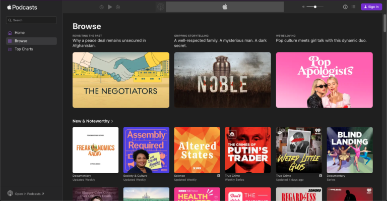 Apple Podcasts Arrive for the Web